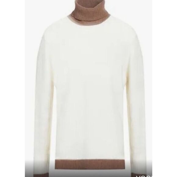 L.B.M. 1911 100% Lana Virgin Wool In Cream & Brown NWT Size 52R/XL - Picture 1 of 7